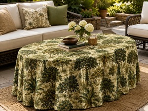 Mantel de mesa con estampado de bosque, mantel de algodón estampado de primera calidad, cubierta decorativa para mesa de comedor, para cocina, hogar, restaurante, fiesta de boda - Product Image 3