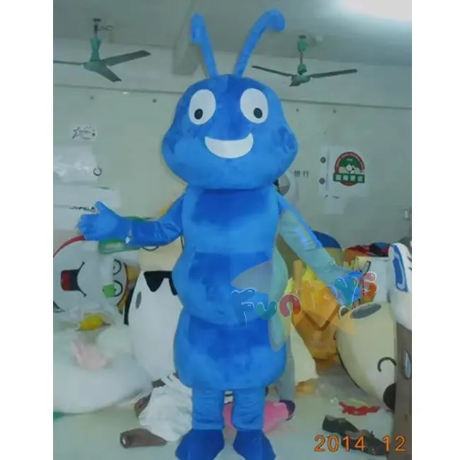 Funtoys produzione professionale personalizzato cartone animato blu formica costume mascotte simpatici animali costumi mascotte per grandi eventi