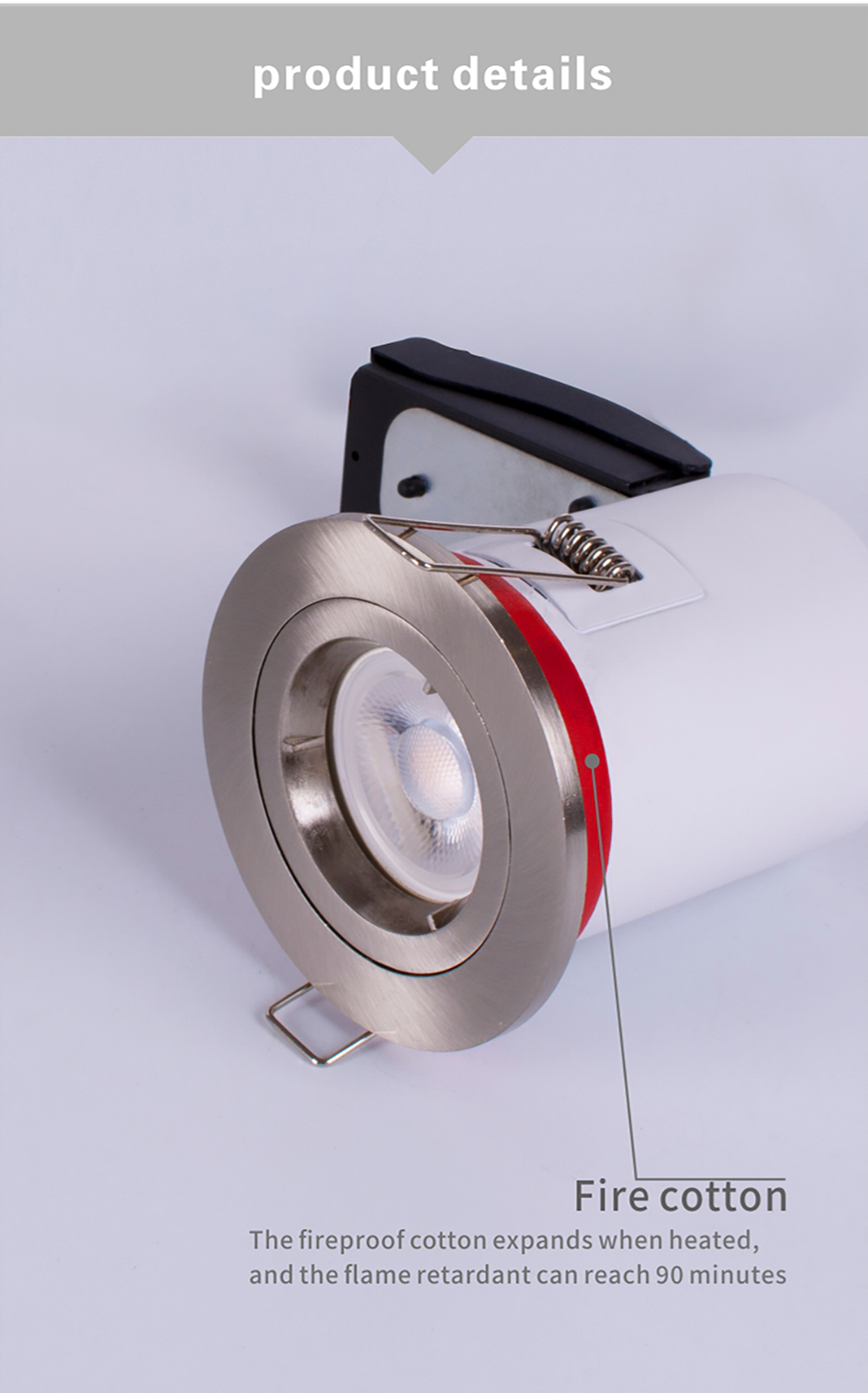 Recessed Fire Rated Downlights GU10 Die Casting Alu BBC Standard
