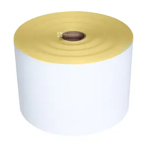 Etiqueta Adhesiva semibrillante de 80gsm, Adhesivo acrílico de fusión en caliente, Adhesivo de papel recubierto, material de transferencia térmica, rollo jumbo