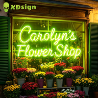 Enseigne néon LED double face personnalisée pour fleuriste, livraison rapide, haute qualité, logo d'entreprise, publicité pour vitrine, maison, hôtels