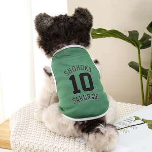 Chaleco para mascotas estilo Slam Dunk, ropa transpirable de verano para gatos y perros, diseño deportivo de poliéster - Product Image 4