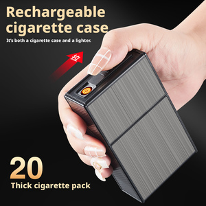 Étui à cigarettes en métal de luxe avec briquet USB intégré, design original, boîte en étain étanche, logo <span class=keywords><strong>personnalisable</strong></span>, vente en gros - Product Image 5