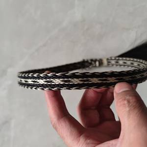 أربطة شعر لراعية البقر, أربطة شعر لراعية البقر ، واسعة ، 3-7 ، مصنوعة من شعر الحصان الحقيقي ، بشرابة أحادية - Product Image 2