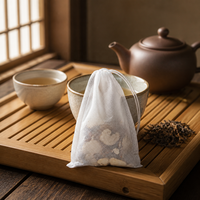 Sachets de thé vides en maille blanche avec cordon de serrage, petits infuseurs pour thé en vrac et épices