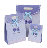 Sacs en papier à provisions personnalisés-pochette de marque imprimée avec poignée en ruban pour cadeaux et vente au détail