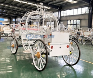 Charrette de mariage électrique sans chevaux, chariot à quatre roues, calèche citrouille, calèche tirée par des chevaux à vendre - Product Image 5