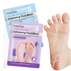 SADOER Vente en gros Best-seller <span class=keywords><strong>Masque</strong></span> peeling pieds pieds exfoliant lavande au lait de chèvre avec logo privé biologique - Product Image 1