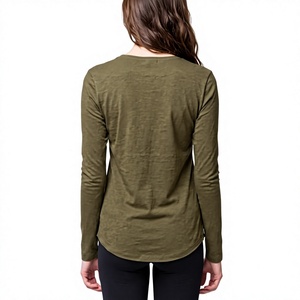 Customized Women's <b>Long</b> Sleeve Bamboo <b>Shirt</b> Top Relaxed Fit Natural Cotton Fabric Custom Color Women's Oversized <b>T</b> <b>Shirt</b> - Product Image 2
