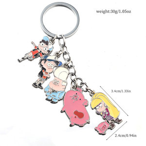 2 Nuovi Portachiavi in Metallo di Alta Qualità con Design Anime Gravity Falls Dipper <span class=keywords><strong>Mabel</strong></span> Waddles per Zaini - Product Image 1