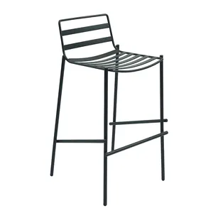 Черные металлические стулья для бистро, уличный складной барный стул, стул, высокий стул