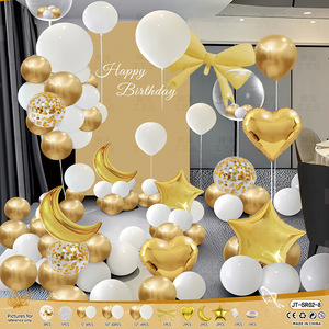 Ensemble d'arche de ballons d'<span class=keywords><strong>anniversaire</strong></span> de luxe, grands ballons en aluminium en forme de nœud, lune, étoile, cœur, ballons en latex à confettis, <span class=keywords><strong>décoration</strong></span> de toile de fond d'<span class=keywords><strong>anniversaire</strong></span> - Product Image 6