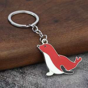 Porte-clés en métal vintage mignon en forme de phoque de dessin animé, vie marine, mousqueton en alliage, léger et élégant pour sacs ou clés - Product Image 3