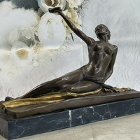 Escultura de Metal Tallada a Mano para Decoración de Jardín Interior Moderno, Estatua de Desnudo Femenino en Latón Fundido, Arte en Bronce