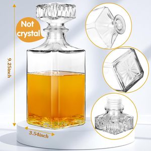 Decanter da 25 once 750ml quadrato Decanter per vino in cristallo pesante Decanter Set di Decanter per vino vecchio stile - Product Image 2