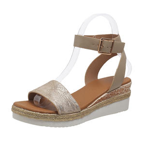 Sandalias de cuña de verano, Sandalias romanas con plataforma y correa de hebilla para Mujer, Sandalias antideslizantes de fondo grueso con punta abierta para Mujer de talla grande 36-43 - Product Image 5