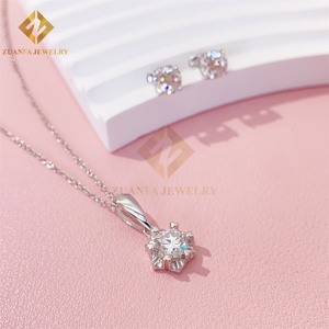 Novedades en Joyería para Mujer, Juego de Plata de Ley 925 con Certificado GRA, Aretes de Moissanita con Collar, Joyas Diarias para Damas - Product Image 3