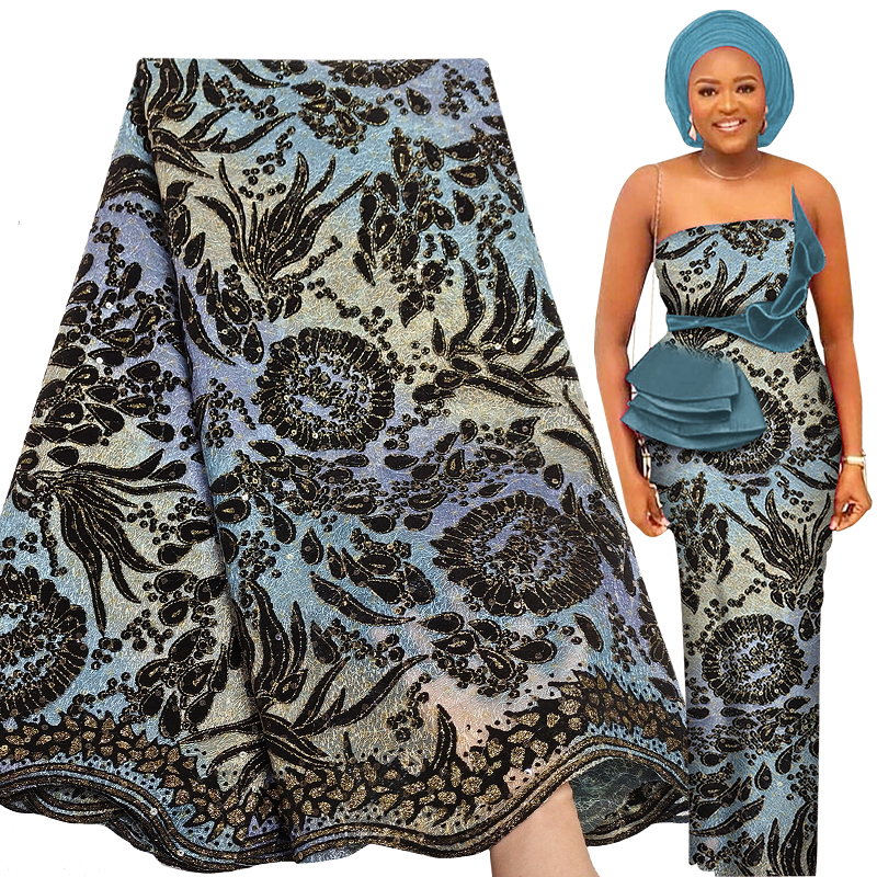 Bestway Latest Nigerian Lace Fabrics Colorful Embroidered Tulle Lace For Dresses