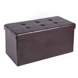 Banc ottoman de rangement pliable personnalisé avec tabouret ottoman en tissu de lin banc de rangement simple en bout de lit - Product Image 6