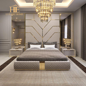 Arredamento di Lusso per Camera da <span class=keywords><strong>Letto</strong></span> Testiere Moderne Pannelli Murali Adesivi in Tessuto per Sfondo <span class=keywords><strong>Letto</strong></span> <span class=keywords><strong>Matrimoniale</strong></span> King Size per Hotel - Product Image 1