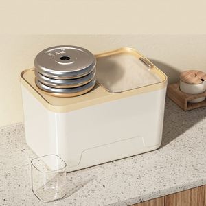 Boîte Distributrice de Riz en Plastique Transparent Grande Capacité avec Tasse à Mesurer, Conteneur Alimentaire Scellé pour Céréales, Idéale pour Emballage Cadeau - Product Image 2