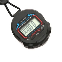 Jam tangan Digital, klasik anti air Digital profesional genggam LCD olahraga genggam Stopwatch penghitung waktu berhenti dengan tali untuk Olahraga