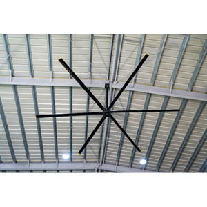 Ventilateur de plafond silencieux noir unique, dernière génération, 7,3 m, pour entrepôt, avec pales en aluminium, moteur haute capacité, contrôle tactile, 6 pales, débit d'air élevé, garantie 20 ans - Product Image 1