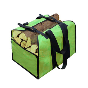 Sac fourre-tout en toile à grande capacité à double usage, solution de stockage de bois de chauffage portable pour le camping et l'exploitation forestière - Product Image 1