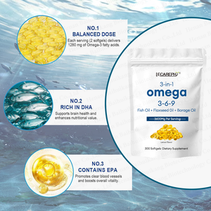 Capsules de gel molle d'huile de poisson triple <span class=keywords><strong>Omega</strong></span> <span class=keywords><strong>3</strong></span>-<span class=keywords><strong>6</strong></span>-<span class=keywords><strong>9</strong></span> certifiées GMP CGMP de qualité supérieure pour la santé cardiaque, cérébrale et articulaire <span class=keywords><strong>Omega</strong></span> <span class=keywords><strong>3</strong></span> <span class=keywords><strong>6</strong></span> <span class=keywords><strong>9</strong></span> - Product Image 3