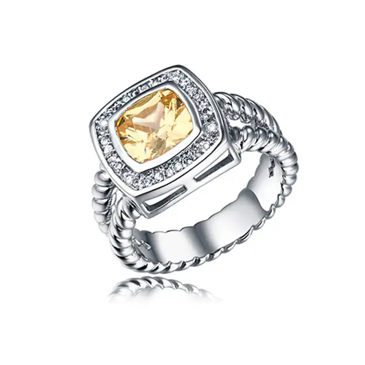 925 italia sterling silver persegi dengan ca batu, lord of the rings cincin