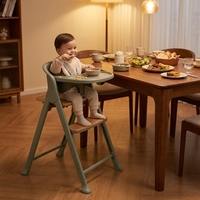Siège bébé modulaire 4-en-1, tour d'apprentissage Montessori, structure en bois ultra-stable et durable, fonction chaise adulte, design pliable facilement