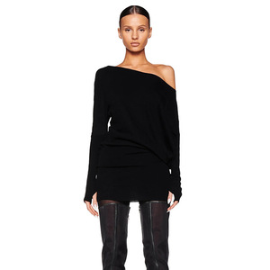 Abito Casual da donna stile moda autunno nuovo colletto obliquo a <span class=keywords><strong>maniche</strong></span> <span class=keywords><strong>lunghe</strong></span> - Product Image 3