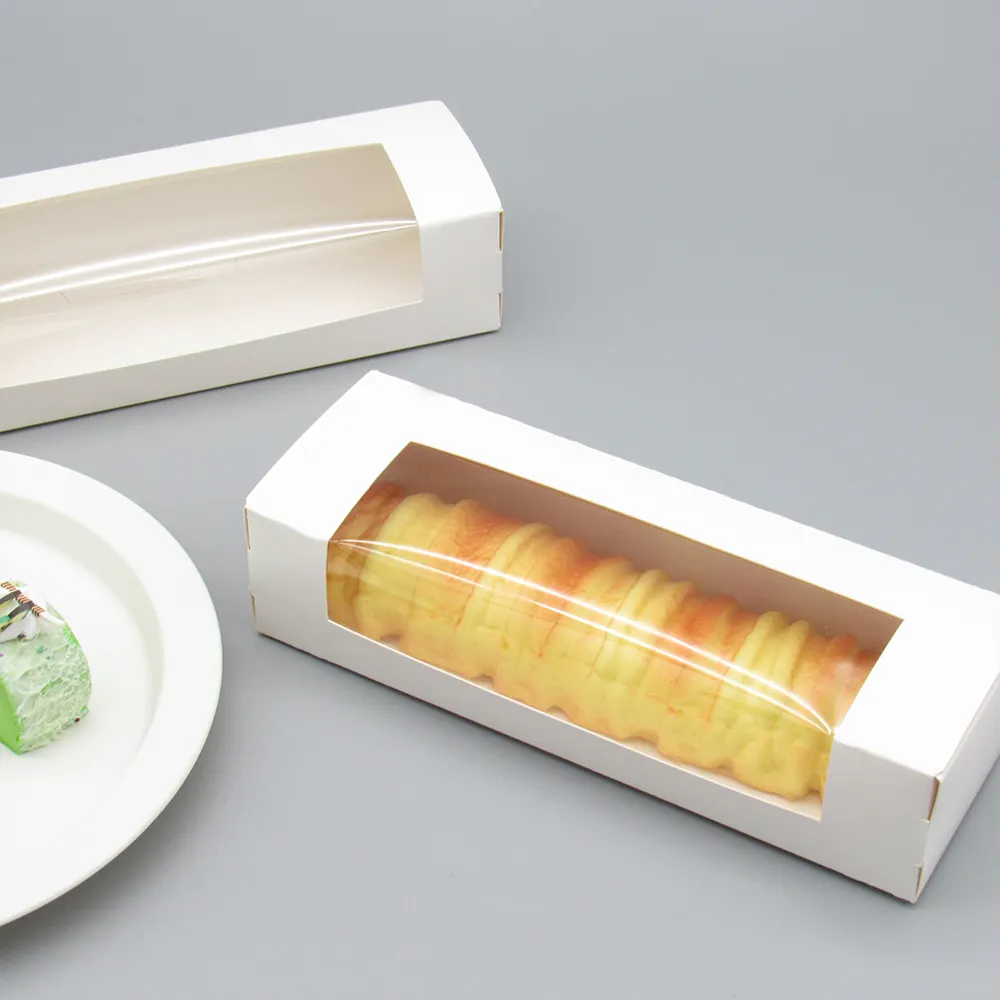 Оптовая продажа, перерабатываемая бумажная коробка для пирога с яйцом с окном, печенье, выпечка, выпечка, десерт, папки для использования продуктов