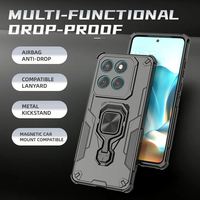 Funda Protectora de Lujo Maxun para Motorola Edge 60 Fusion 5G, TPU+PC, Ventana Deslizante, Anillo Magnético, Soporte, Resistente a Golpes, Compatible con