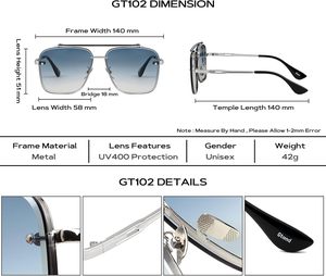 Nuevas Gafas de Sol Grandes sin Marco, de Aviador, Modernas, Metálicas, con Logotipo Personalizado, Lentes Degradadas, para Hombre y Mujer - Product Image 2