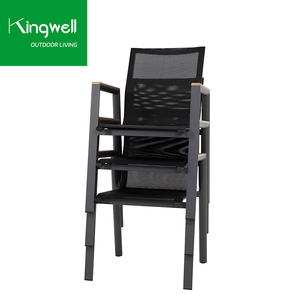 Chaises longues en aluminium modernes pour patio extérieur, imperméables, empilables, chaises de salle à manger de jardin pour adultes, utilisation en cour - Product Image 3