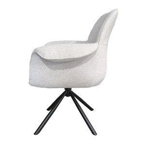 Silla de Comedor Moderna con Respaldo de Alas y Tapizado, Giratoria 360°, para Sala de Estar, Oficina en Casa o Dormitorio, RONGMEI RM-8005, Tela, Nuevo Diseño 2025 - Product Image 3