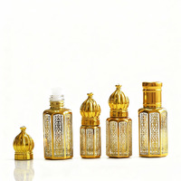 Logo doré 3ml 6ml 12ml Attar huile de parfum bouteille octogonale Uniquer voyage mini rouleau sur bouteille de parfum