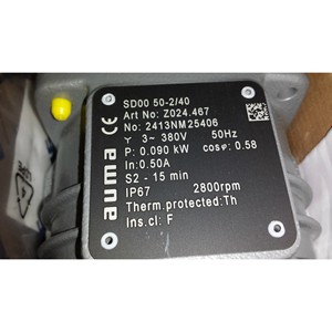 มอเตอร์ไฟฟ้า AUMA ADX0 63-2/80 รุ่น Z101.145 กำลังไฟ 0.75 กิโลวัตต์ แรงดันไฟฟ้า 380 โวลต์ ความถี่ 50 เฮิรตซ์ มาตรฐาน IP68 ของแท้นำเข้าจากเยอรมนี - Product Image 4