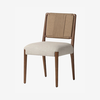 Chaises de salle à manger modernes en matériaux mixtes, tissage alterné, coussin épais, confortables, résistantes aux taches, durables
