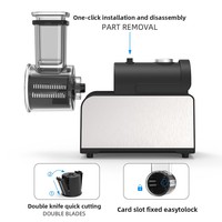 Pemotong Sayur Multifungsi Elektrik, Pengiris, Pencacah Es, Pembuat Smoothie, Pengiris Kentang, Pencacah Keju, Model Stainless Steel