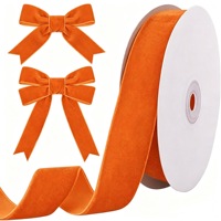 Ruban en velours de luxe 38 mm, simple face, 100 % polyester, non élastique, pour emballage cadeau, vêtements, décoration de Noël