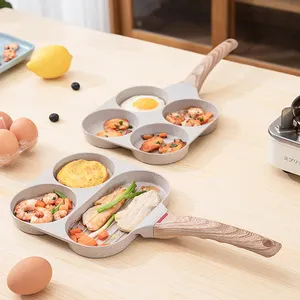 Die Cast Aluminum 3 In 1 Frying Pan Induction Bottom Egg Steak Breakfast Non Stick Frying Pan with Divisions