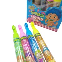 Bonbons liquides pour brosse à dents aigre-douce Dentifrice amusant Confiture liquide aromatisée aux fruits Bonbons en forme de brosse à dents de dessin animé