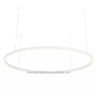 Lustre en forme de circulaire de 100cm, taille personnalisée de luxe, lampe suspendue moderne en boucle, luminaire circulaire suspendu Central