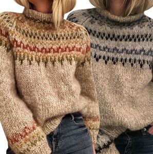 Maglione Pullover largo da donna a mezza <span class=keywords><strong>dolcevita</strong></span> per l'inverno con Logo frontale - Product Image 2