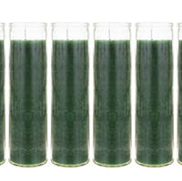 7-Tage-Smokeless-Gebetskerzen Klassisch Weiße Glaskerzen/Religiöse Glaskerzen/Chakra-Kerze