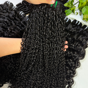 Extensiones de Cabello Humano Rizado Pixie de Doble Trama, 100% Cabello Virgen Vietnamita Crudo, Cutícula Alineada, Cabello Corto Rizado y Voluminoso - Product Image 2