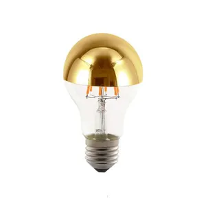 A19 A60 זהב כתר מראה אורות הנורה חצי כרום אורות הנורה E27 LED אדיסון הנורה
