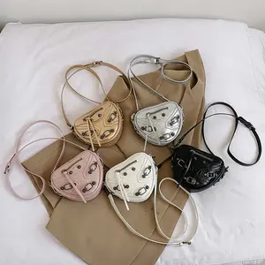 Fashion Heart Shape Small PU Leather Shoulder Bags for Women Hot sale designer ladies crossbody bag